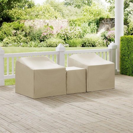 CROSLEY 3 Piece Furniture Cover Set With Two Arm Chairs & End Table - Tan MO75008-TA